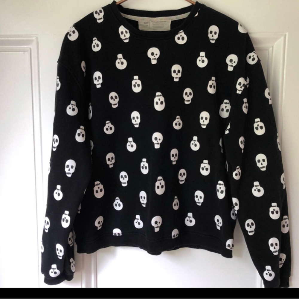 Black Skull Pattern Kids Sweatshirt 12-14